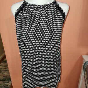 Candies Sleeveless Patterned Black & White Women's Blouse